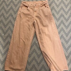 Old Navy Mid Rise Baggy Leg Pink Jeans